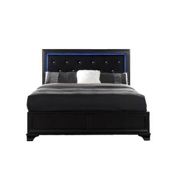 Brooklyn Black King 3 Piece Bedroom Set with LED Lighting