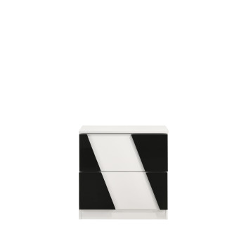 Deville Black/White Nightstand