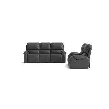 Winslow Grey Manual Reclining Sofa & Loveseat Set