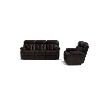 Spectrum Brown Manual Reclining Sofa & Loveseat Set