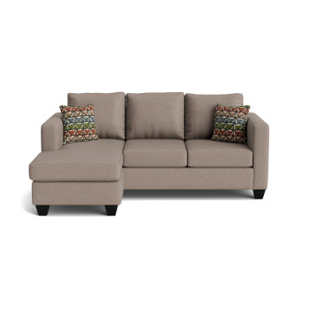 Asher Beige 2-Piece Sofa Chaise With Reversible Ottoman