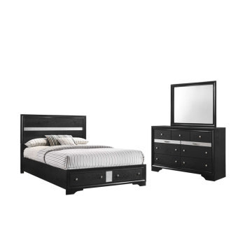 Regata Black 3 Piece King Bed Set