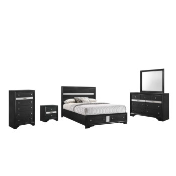 Regata Black 5 Piece King Bed Set