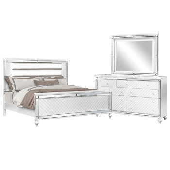 Malibu 3 Piece Queen Bed Set with LED Lighting