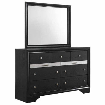 Regata Black Dresser & Mirror