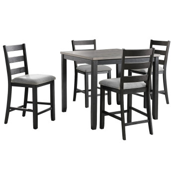 NAFORT Juego de mesa de comedor de cocina de 5 piezas, moderna mesa de  comedor pequeña y 4 sillas con marco de metal, juego de muebles de cocina  para