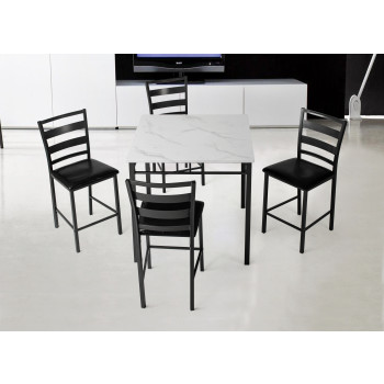 Leslie White 5pc Counter Height Dining Set