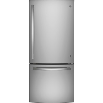 GE GDE21EYKFS 21.0 Cu. Ft. Bottom-Freezer Refrigerator in Stainless Steel