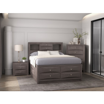 Emily Grey Queen 5pc Bedroom Set