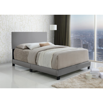 Wade Queen Grey Upholstered Bed