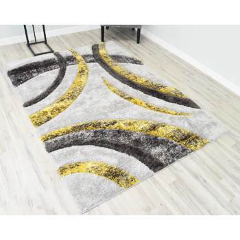 5' x 8' 4D Shaggy Area Rug - Yellow