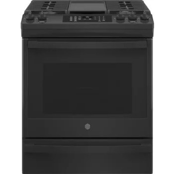 GE® 30" Slide-In Front-Control Convection Gas Range with No Preheat Air Fry JGS760DPBB