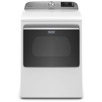 Whirlpool 27" Smart Dryer with 7.4 Cu. Ft. Capacity, Advanced Moisture Sensing, Extra Power Button, Wrinkle Prevent Option, Wrinkle Control Cycle, and Hamper Door: Gas MGD6230RHW