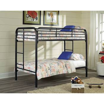 Twin Over Twin Black Metal Bunk Bed