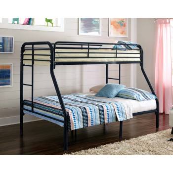 Twin Over Full Black Metal Bunk Bed