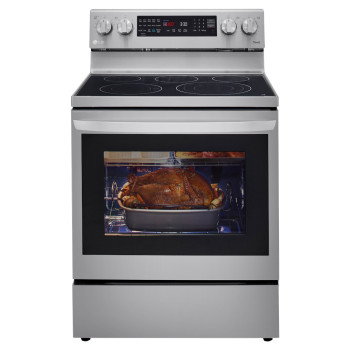 LG LREL6325F 6.3 Cu. Ft. 30" Freestanding Electric Convection Range with 5 Burners in Stainless Steel