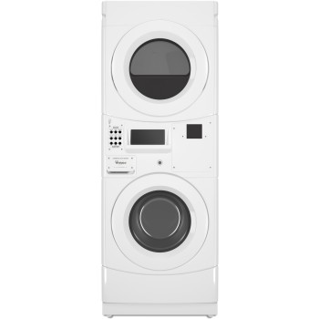 Whirlpool CGT9100GQ Commercial Gas Stack Washer/Dryer Combo, Card Reader-Ready in White