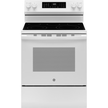 GE GRF600AVWW 5.3 Cu. Ft. Freestanding Electric Range with Convection in White