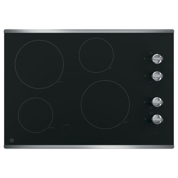 GE JP3030SWSS 30" Built-In Knob Electric Cooktop in Stainless Steel