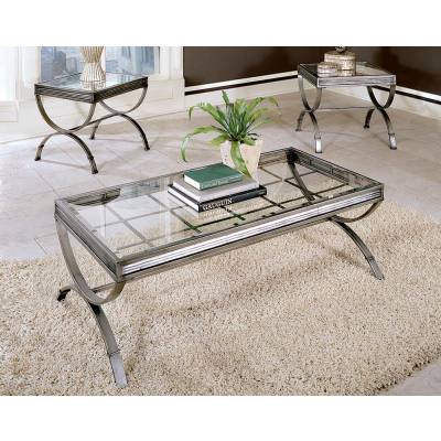 Em1000 Emerson 3 Pack Silver Glass Table Set American Freight Sears Emerson 3 Pack Silver Glass Table Set, 3 Piece Coffee Table Set Glass