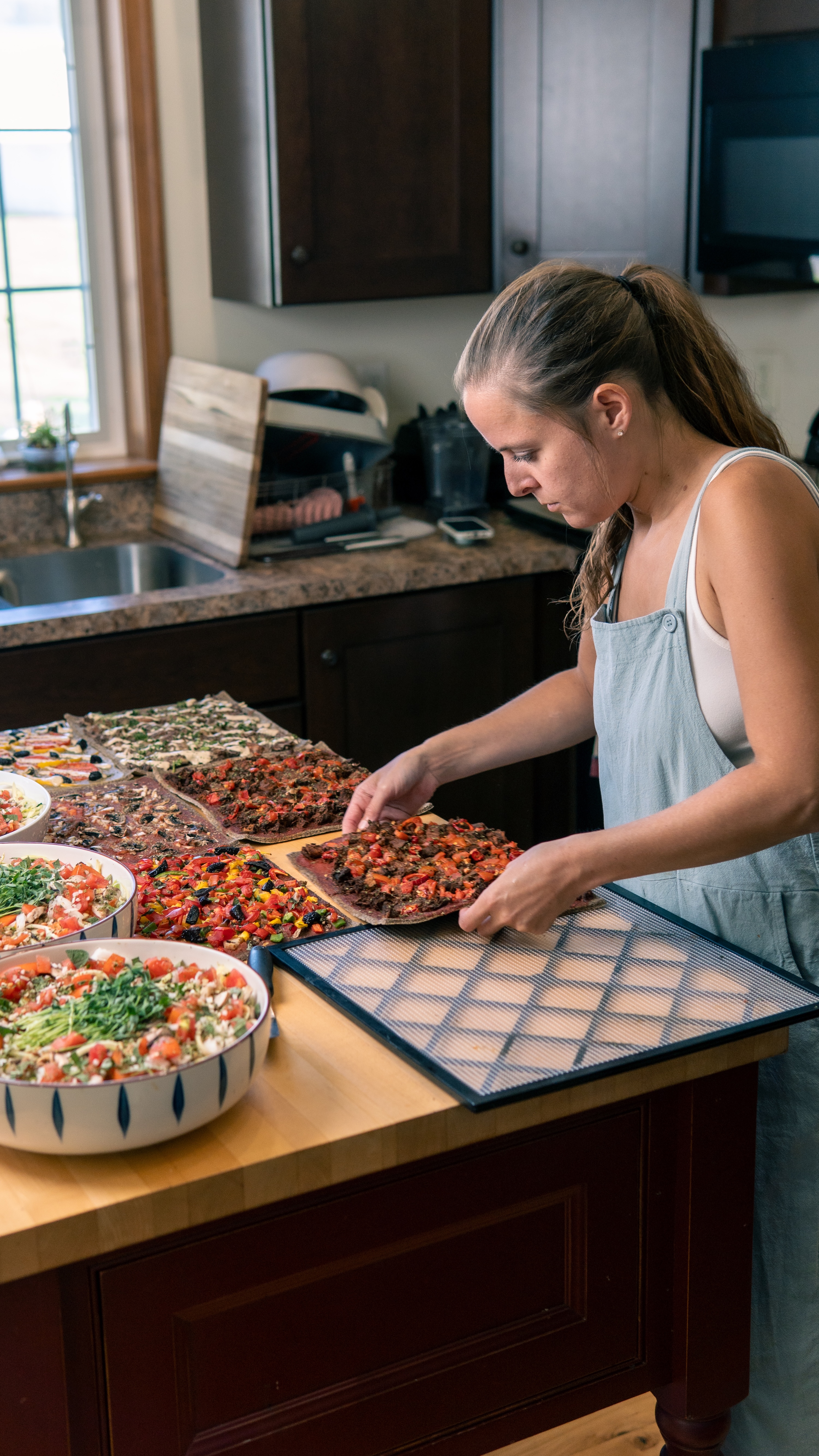 Fresh raw wraps and plant-based food