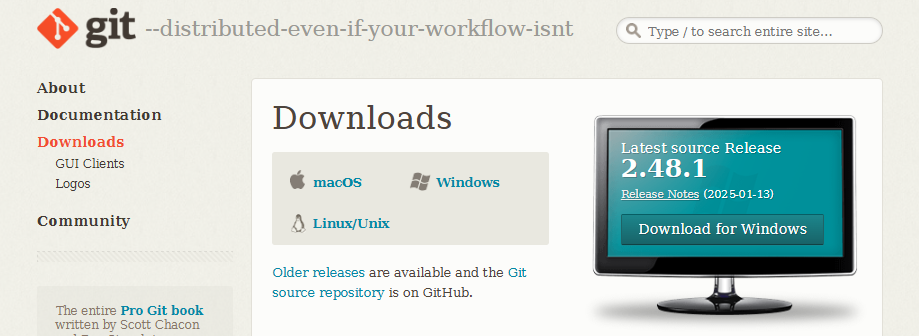 Come installare git