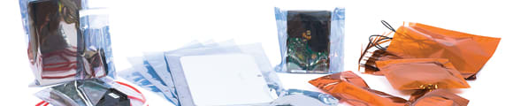 Antistatic Bags, Anti-Static Bags, Light Grey, Peel and Seal, Polyethylene, Grey, Anti-Static Bags - Flysheet, Various