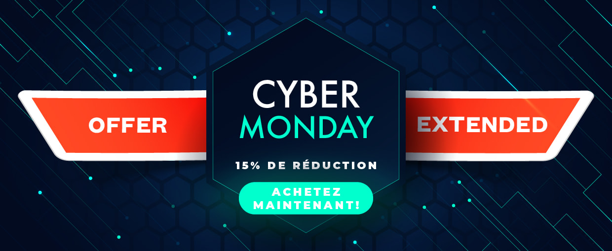 Cyber Monday. 15% sur toutes les commandes de plus de 25€ HT. Code CBM15. Offre prolongée jusqu'au 6 décembre