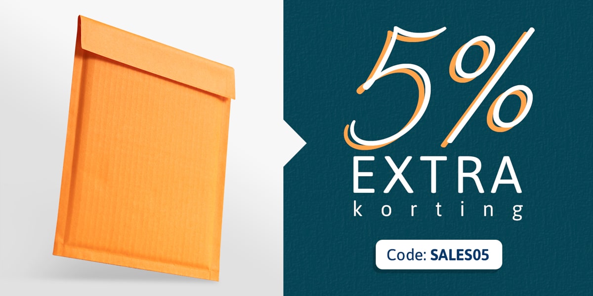 5% korting bij bestellingen van meer dan €50. Code SALES05.