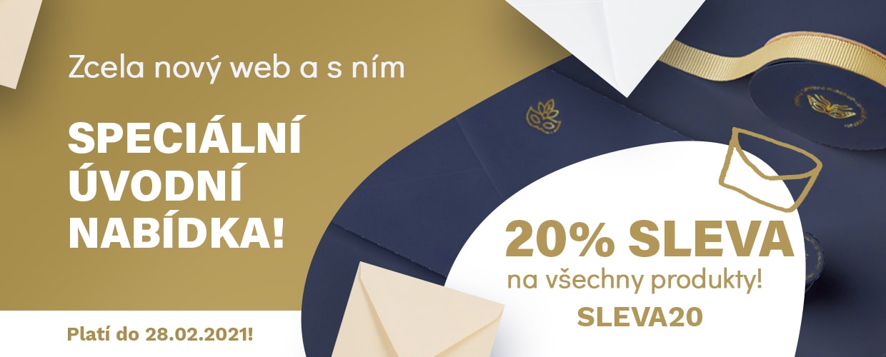 Sleva 20% na všechny objednávky nad 600 Kč. Kód: SLEVA20.