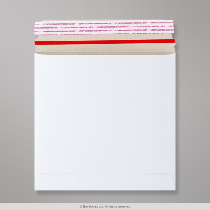 195x195 mm Busta in cartone bianca con striscia a strappo | AB3-RIP