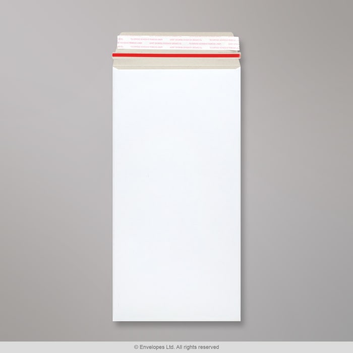 305x152 mm Busta in cartone bianca con striscia a strappo | AB9-RIP