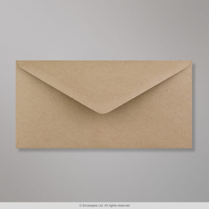 110x220 mm (DL) Brązowa koperta z papieru z recyklingu