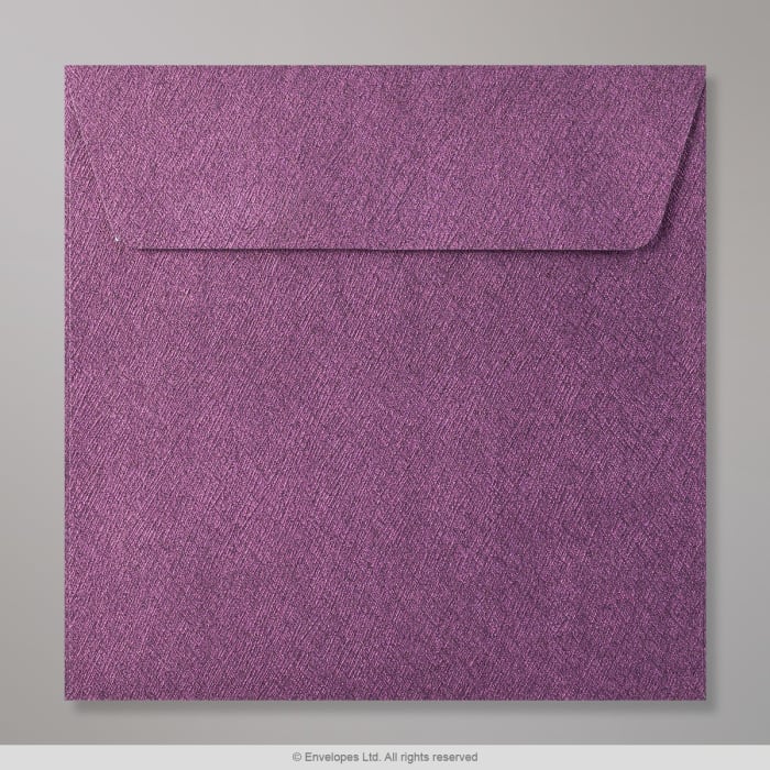 Envelope roxo profundo texturizado brilhante 130x130 mm