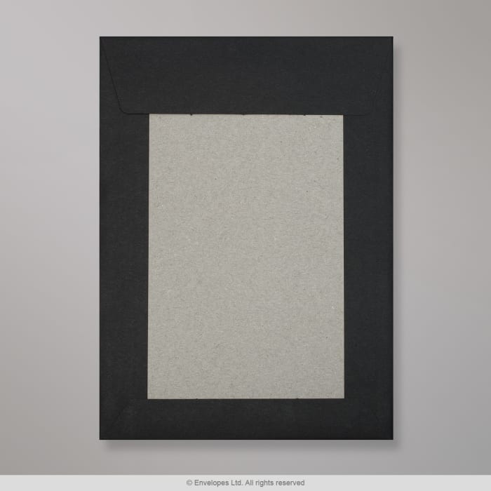 229x162 mm (C5) Enveloppe noire- dos cartonné