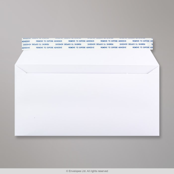 Paquet de 50 enveloppes blanches précasées DL 110x220 80g/m² bande