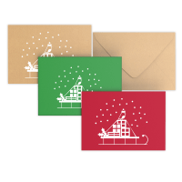 Snow Sleigh Christmas Printed Envelopes