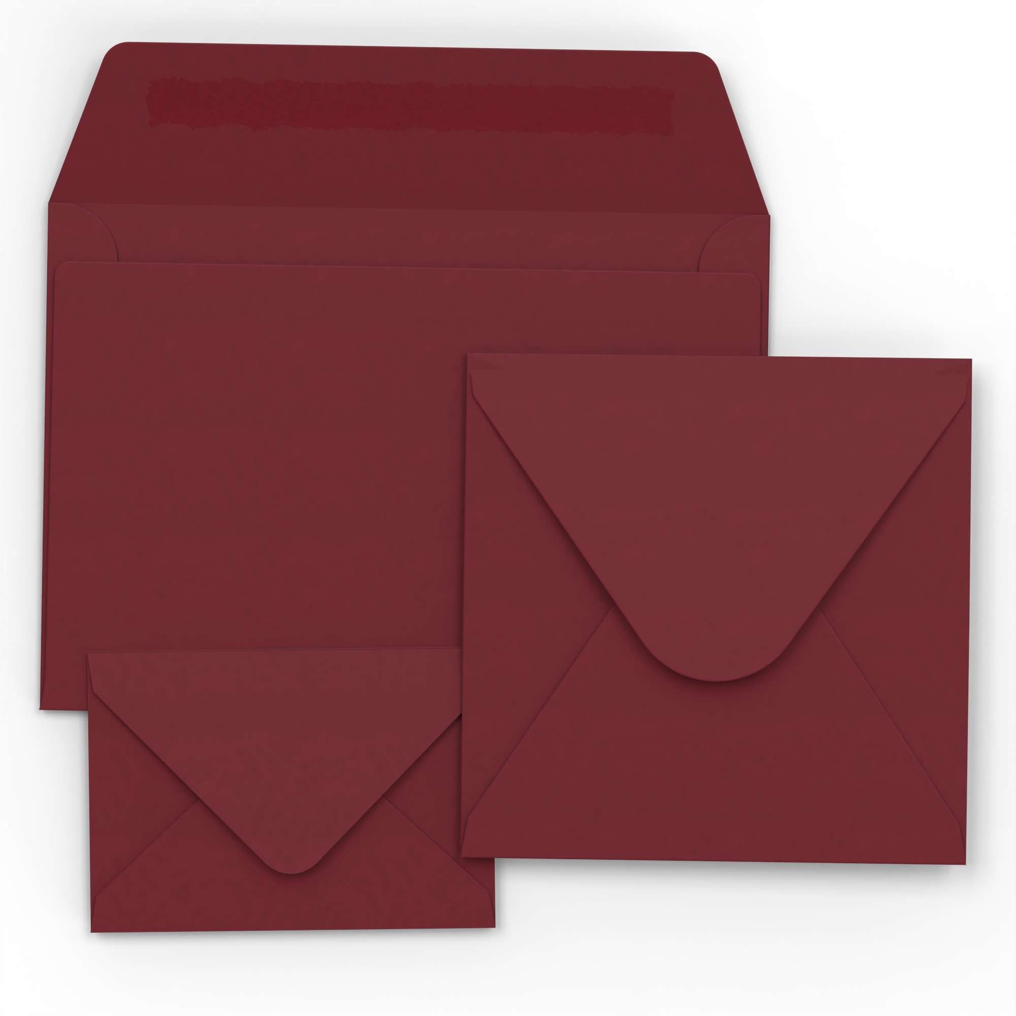 Burgundy Gummed V-Flap Envelope (130 x 130mm)