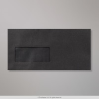 110x220mm DL Black Wallet Window 39x93mm 22up 19lhs Peel & Seal 120gsm Envelopes