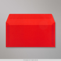 110x220mm DL Red Translucent Wallet Peel &amp; Seal Plain 92gsm Envelopes
