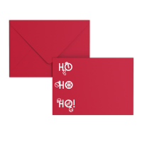 Dark red Christmas envelope - HO HO HO 162x229 mm (C5)