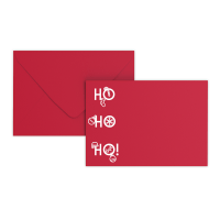 Temno rdeča božična kuverta - HO HO HO 114x162 mm (C6)