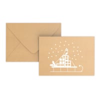 Kraft Christmas envelope - Snow Sleigh 114x162 mm (C6)