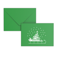 Dark green Christmas envelope - Snow Sleigh 162x229 mm (C5)