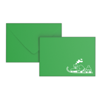 Dark green Christmas envelope - Toy Train 114x162 mm (C6)