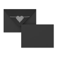 Valentine's black envelope - Heartbeat 114x162 mm (C6)