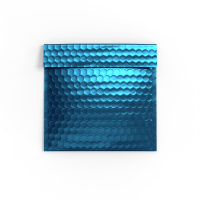 165mm Square Gloss Foil Blue Metallic Padded Bubble Bags