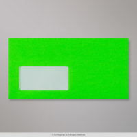 Neon green envelope with window 110x220 mm (DL)