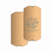 Kraft pillow box "Happy Christmas'' 162x114x35 mm (C6)