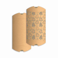 Kraft Pillow Box "Christmas Tree'' 162x114x35 mm (C6)